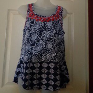 CUTE EMBROIDERED TRIM LUCKY BRAND TANK